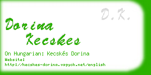 dorina kecskes business card