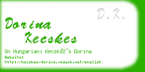 dorina kecskes business card